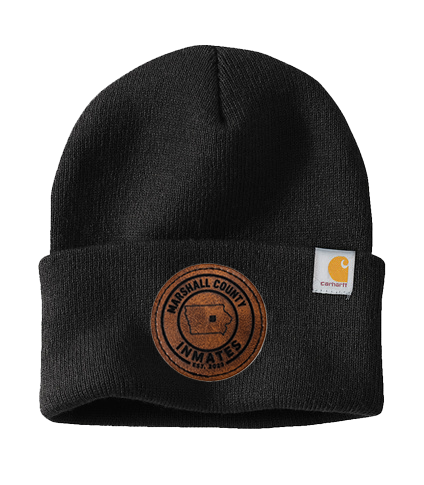 Carhartt Solid Black Beanie Leatherette Patch
